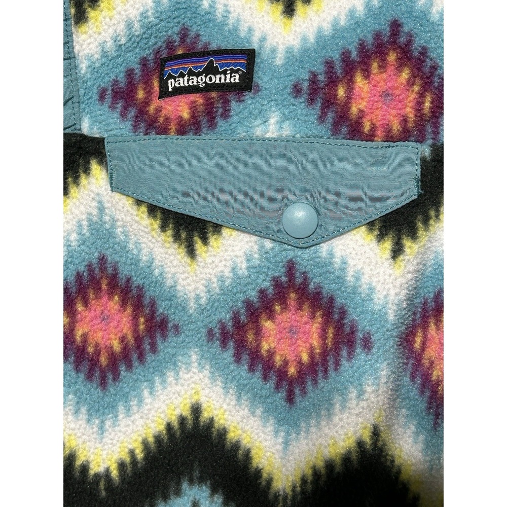 Patagonia Synchilla Youth Girls Large‎ Lightweight Aztec Snap-T Fleece Pullover - Picture 3 of 14